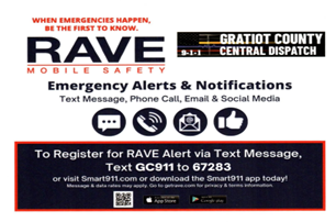 Rave Alert app informational graphic
