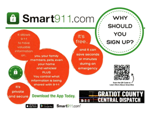Smart nine one one registration graphic q r code