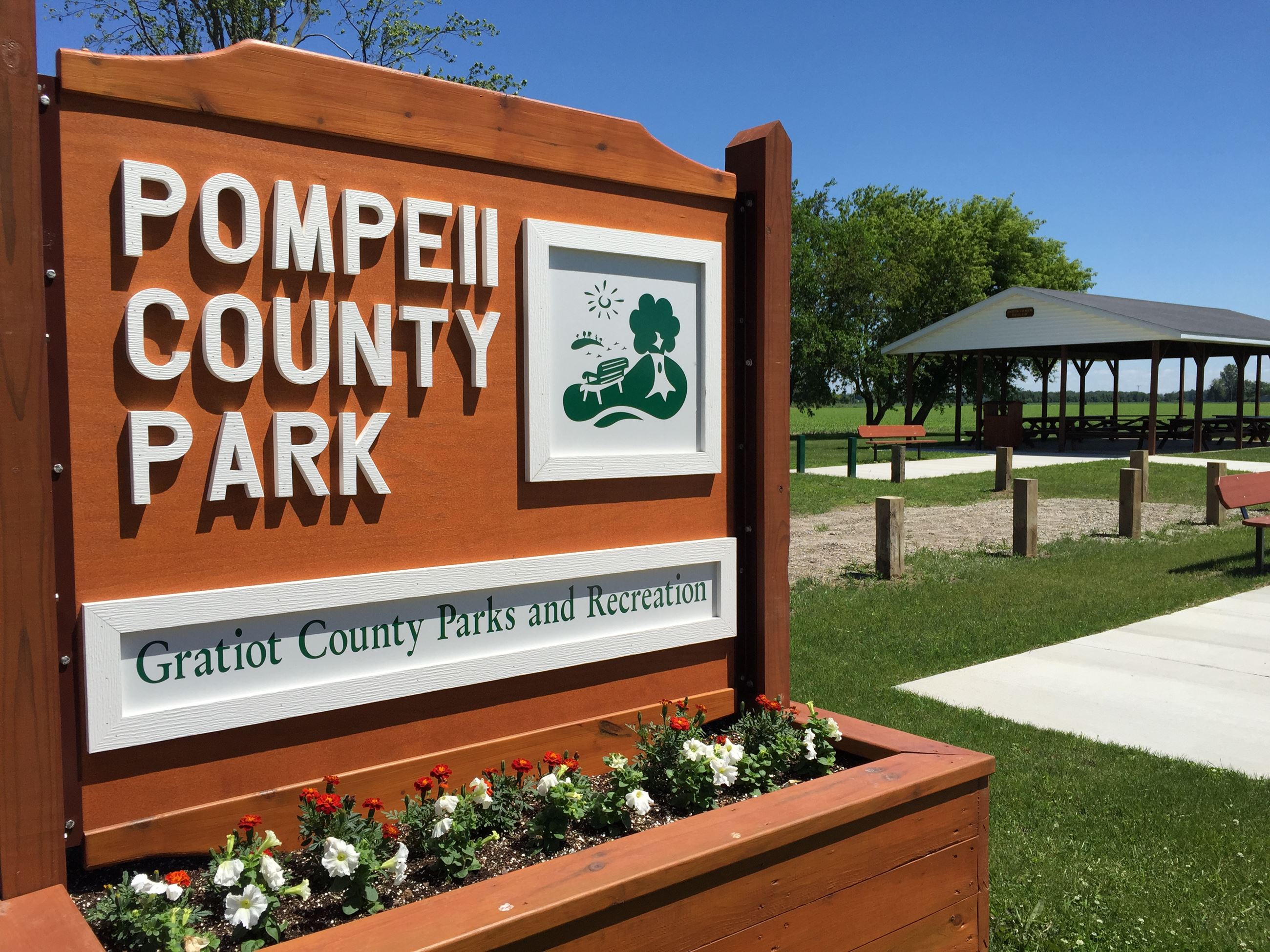 Pompeii County Park Sign