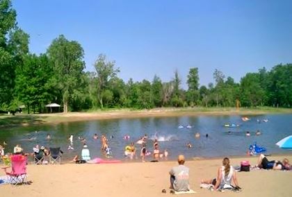 People Swimming at the Public Beach